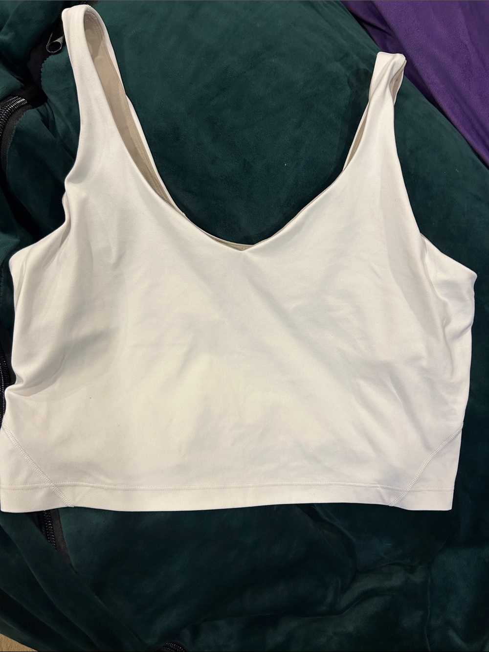 Lululemon White Scoop Neck Bralette Top XL